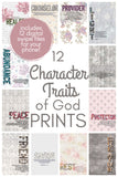 Character Traits of God Physical Print Set of 12 PLUS digital swipe cards