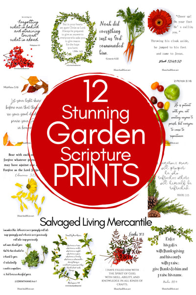 12 Colorful Floral & Garden Scriptures PRINT Set
