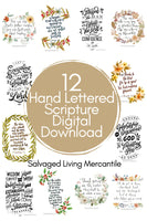 FULL COLLECTION of 12 Seasonal Florals & Typography Scripture for Digital Download