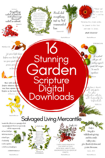FULL COLLECTION of 16 Colorful Floral & Garden Scriptures for Digital Download