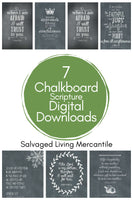 FULL COLLECTION of 7 Charming Chalkboard Scriptures for Digital Download