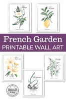 From The Garden/du Jardin French Garden Wall Art Prints Digital Download