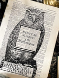 Halloween Print on Vintage Dictionary Page